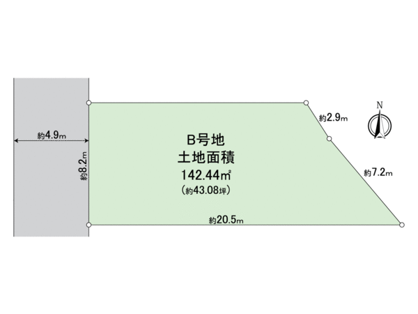 西宮市松園町土地 B号地 地形図 西宮市松園町土地 B号地 地形図