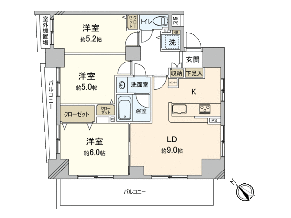 クリオ新子安六番館 間取り クリオ新子安六番館 間取り