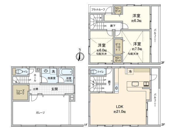 西区藤棚町2丁目(新築A号棟) 間取り 西区藤棚町2丁目(新築A号棟) 間取り