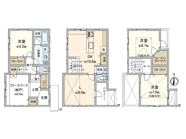 西区藤棚町2丁目(新築B号棟) 間取り 西区藤棚町2丁目(新築B号棟) 間取り