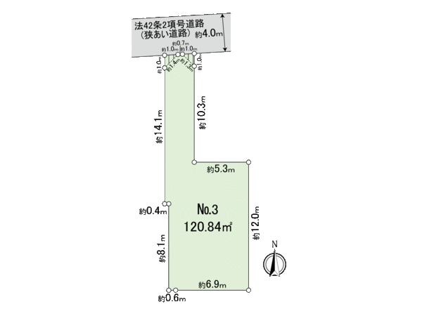 神奈川区六角橋6丁目(土地3区画) 地形図 神奈川区六角橋6丁目(土地3区画) 地形図