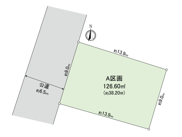 緑園7丁目土地 A区画 地形図 緑園7丁目土地 A区画 地形図