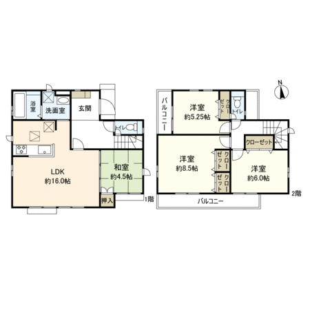 茅ヶ崎市西久保 新築戸建 2号棟 間取り 茅ヶ崎市西久保 新築戸建 2号棟 間取り