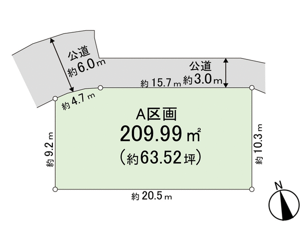 日野市百草 A区画 地形図 日野市百草 A区画 地形図
