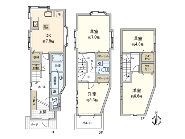 杉並区高円寺南1丁目 戸建 間取り 杉並区高円寺南1丁目 戸建 間取り
