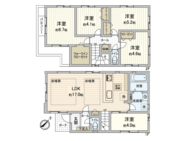 国分寺市内藤2丁目1号棟 間取り 国分寺市内藤2丁目1号棟 間取り