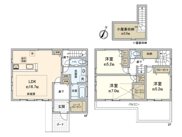 国分寺市西町4丁目 新築戸建5号棟 間取り 国分寺市西町4丁目 新築戸建5号棟 間取り