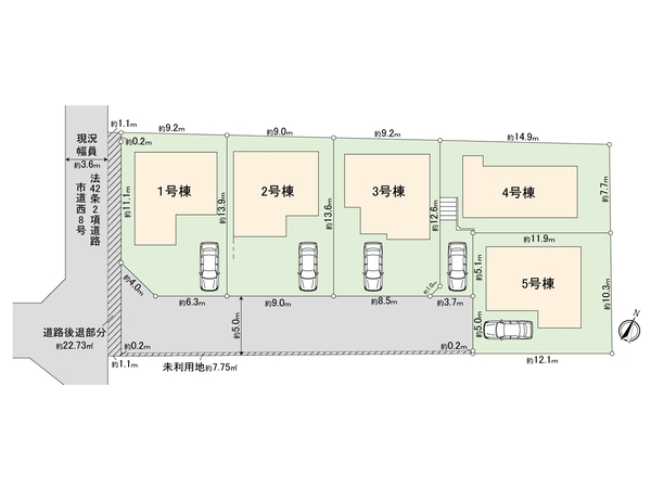 国分寺市西町4丁目 新築戸建5号棟 全体区画図 国分寺市西町4丁目 新築戸建5号棟 全体区画図