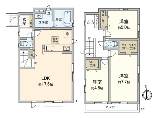 国立市青柳1丁目 新築戸建2号棟 間取り 国立市青柳1丁目 新築戸建2号棟 間取り