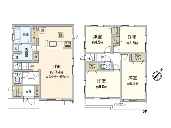 国分寺市戸倉3丁目 W号棟 間取り 国分寺市戸倉3丁目 W号棟 間取り