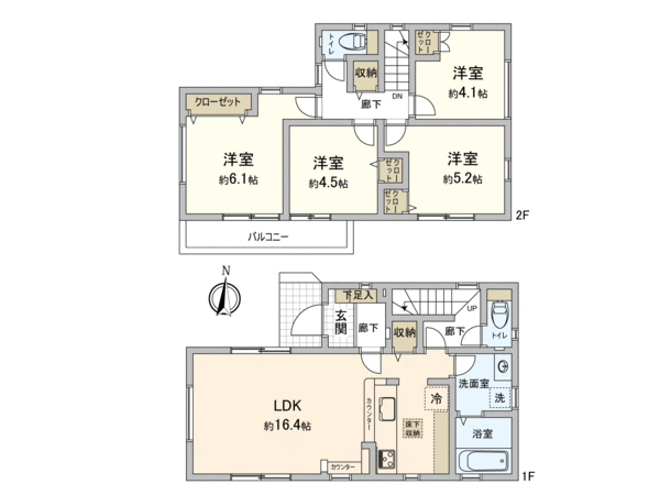 国立市谷保 新築戸建 1号棟 間取り 国立市谷保 新築戸建 1号棟 間取り