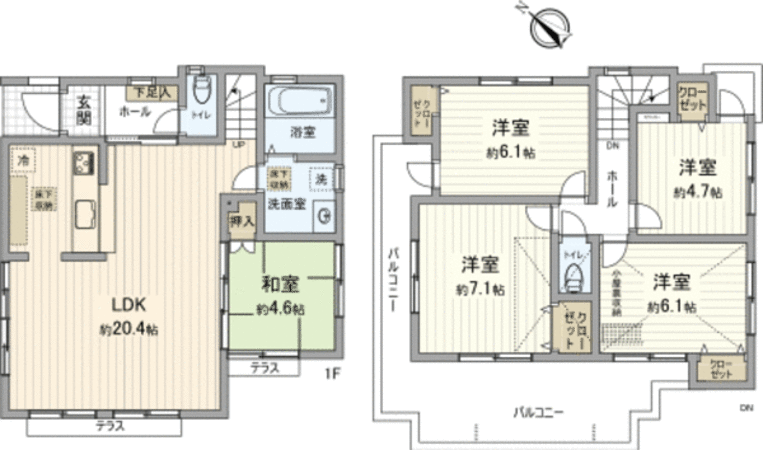 国分寺市富士本1丁目 新築戸建 間取り 国分寺市富士本1丁目 新築戸建 間取り