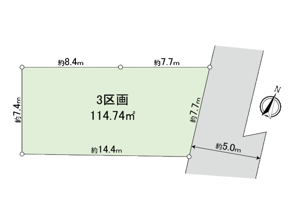 武蔵村山市岸2丁目 3区画 地形図 武蔵村山市岸2丁目 3区画 地形図