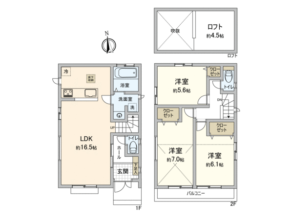 小平市上水南町2期 A号棟 間取り 小平市上水南町2期 A号棟 間取り