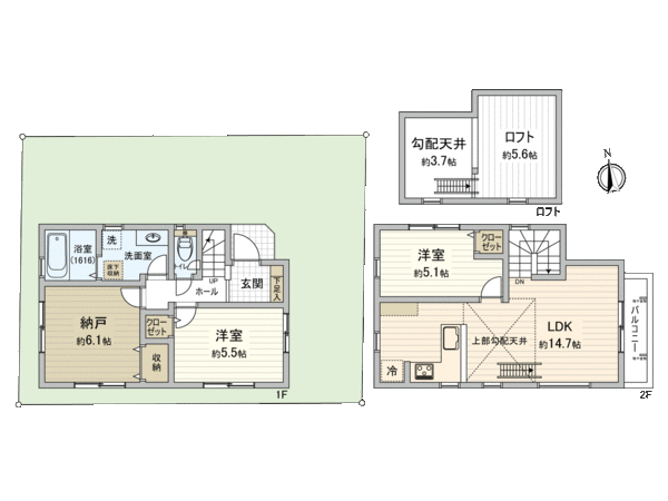 小平市上水南町1丁目 新築戸建 間取り 小平市上水南町1丁目 新築戸建 間取り