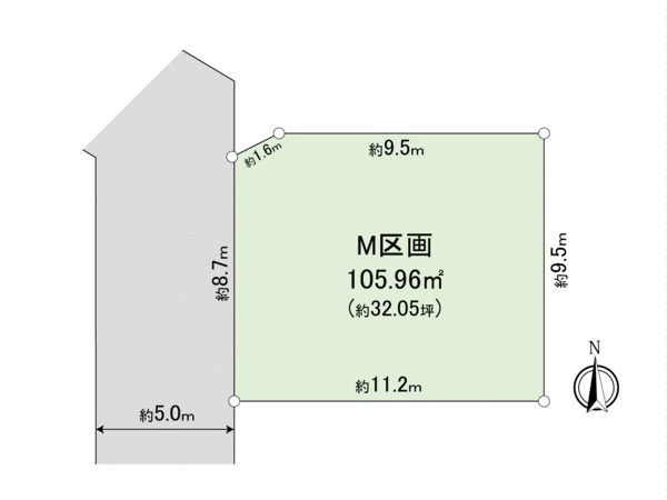 調布市飛田給3丁目土地 M区画 地形図 調布市飛田給3丁目土地 M区画 地形図