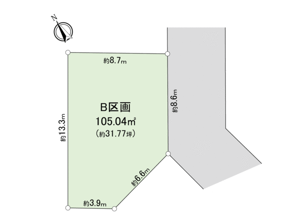 調布市飛田給3丁目土地 B区画 地形図 調布市飛田給3丁目土地 B区画 地形図