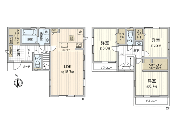 府中市天神町4丁目新築戸建 1号棟 間取り 府中市天神町4丁目新築戸建 1号棟 間取り