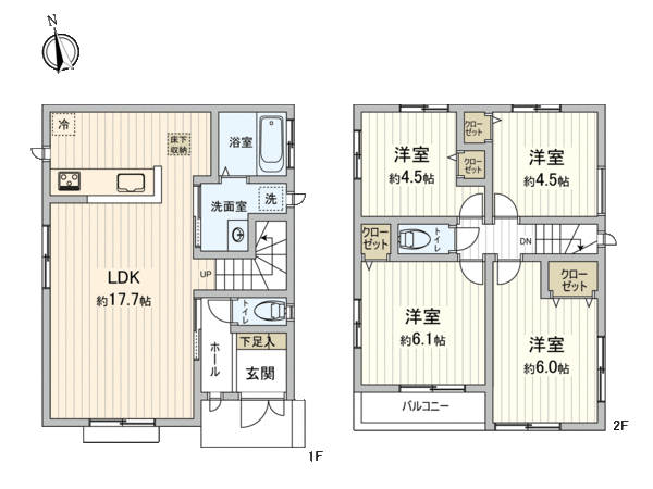 府中市府中町3丁目 新築戸建 1号棟 間取り 府中市府中町3丁目 新築戸建 1号棟 間取り