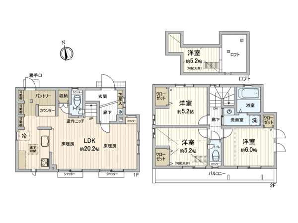 府中市新町3丁目 新築戸建 1号棟 間取り 府中市新町3丁目 新築戸建 1号棟 間取り