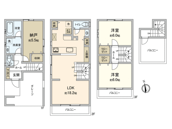 府中市清水が丘2丁目新築戸建 A号棟 間取り 府中市清水が丘2丁目新築戸建 A号棟 間取り