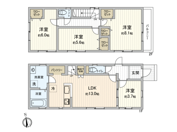 府中市浅間町3丁目新築戸建 1号棟 間取り 府中市浅間町3丁目新築戸建 1号棟 間取り