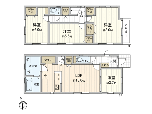 府中市浅間町3丁目新築戸建 2号棟 間取り 府中市浅間町3丁目新築戸建 2号棟 間取り
