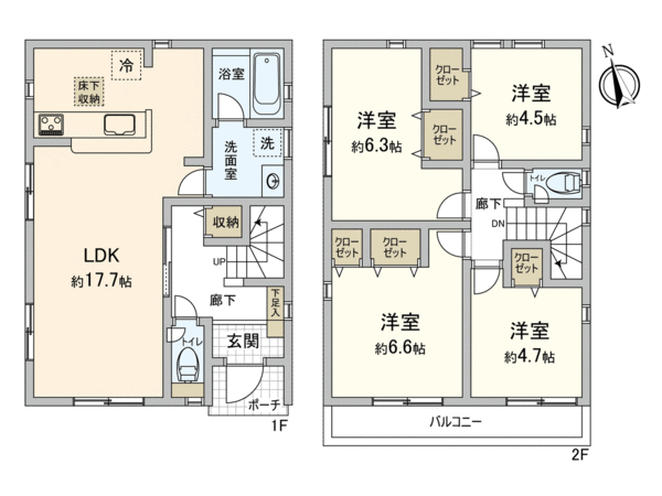 府中市矢崎町5丁目 新築戸建 8号棟 間取り 府中市矢崎町5丁目 新築戸建 8号棟 間取り