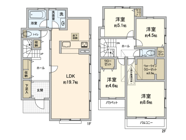 府中市是政2丁目 新築戸建 4号棟 間取り 府中市是政2丁目 新築戸建 4号棟 間取り