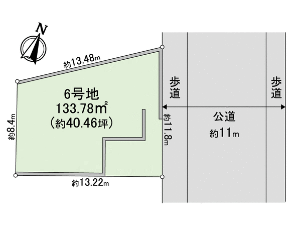西岡本5丁目6号地 地形図 西岡本5丁目6号地 地形図
