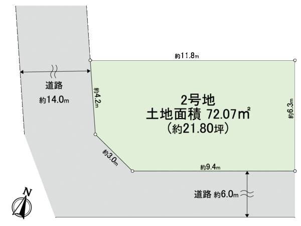 本山中町三丁目分譲地2号地 地形図 本山中町三丁目分譲地2号地 地形図