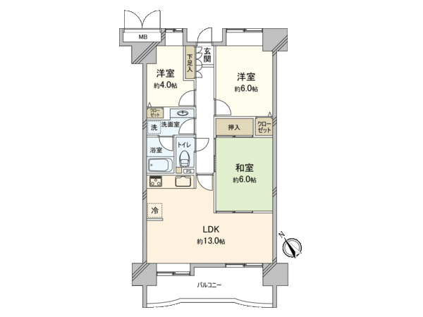 ダイアパレス稲毛緑園都市 B工区 間取り ダイアパレス稲毛緑園都市 B工区 間取り