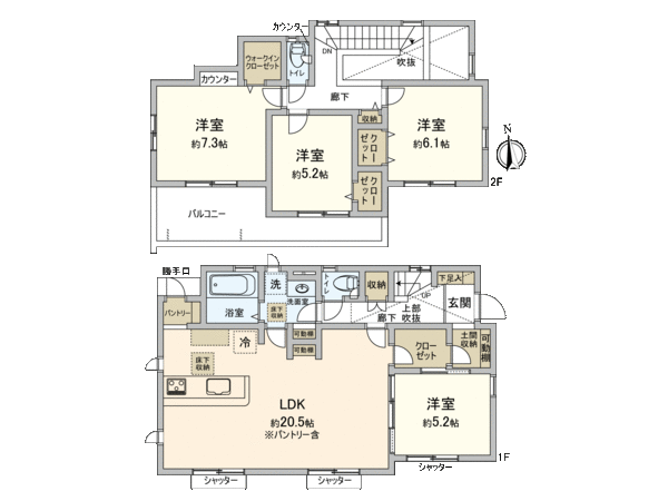 さつきが丘1丁目 新築戸建 間取り さつきが丘1丁目 新築戸建 間取り