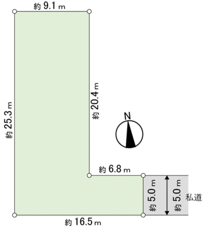 二和西6丁目 土地 地形図 二和西6丁目 土地 地形図