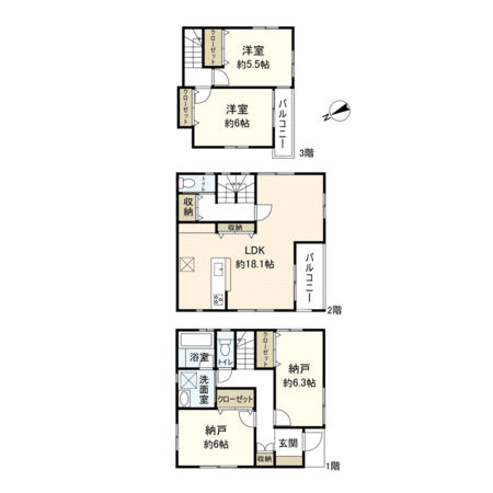 市川市本行徳新築戸建 B号棟 間取り 市川市本行徳新築戸建 B号棟 間取り