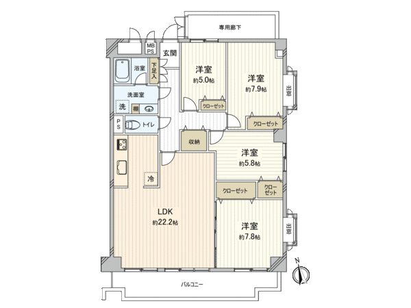 ルネ市川中山マンション 間取り ルネ市川中山マンション 間取り