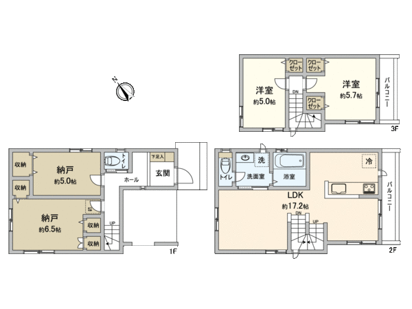 西船2丁目 新築戸建 B号棟 間取り 西船2丁目 新築戸建 B号棟 間取り