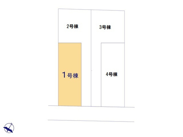 市川市曽谷8丁目 新築戸建 1号棟 全体区画図 市川市曽谷8丁目 新築戸建 1号棟 全体区画図