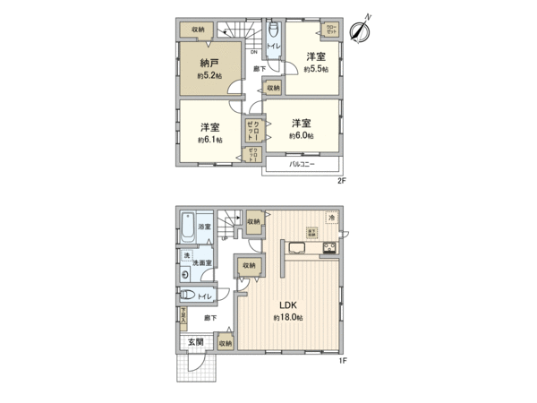 市川市曽谷8丁目 新築戸建 2号棟 間取り 市川市曽谷8丁目 新築戸建 2号棟 間取り