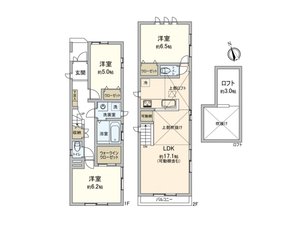 市川市東菅野3丁目 新築戸建 2号棟 間取り 市川市東菅野3丁目 新築戸建 2号棟 間取り