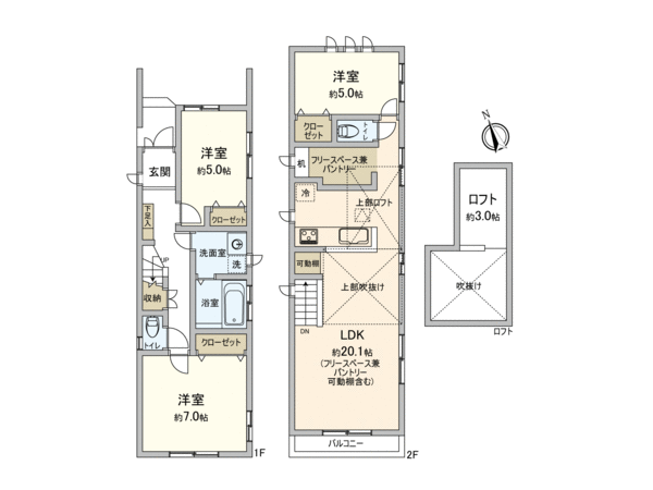 市川市東菅野3丁目新築戸建 3号棟 間取り 市川市東菅野3丁目新築戸建 3号棟 間取り