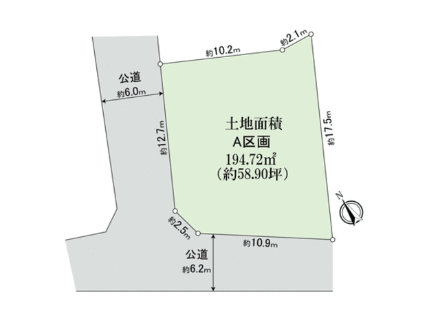 瀬田1丁目土地A区画 地形図 瀬田1丁目土地A区画 地形図