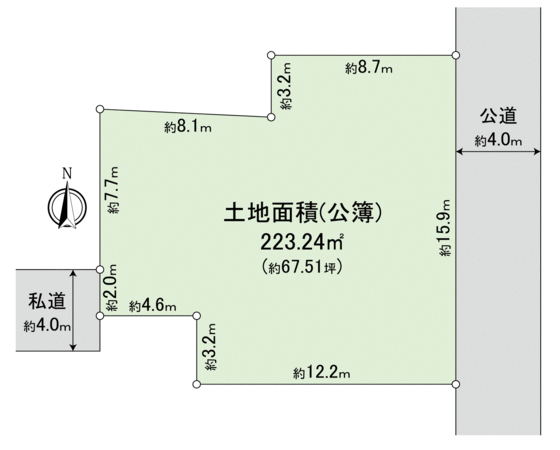 品川区小山2丁目 土地 地形図 品川区小山2丁目 土地 地形図