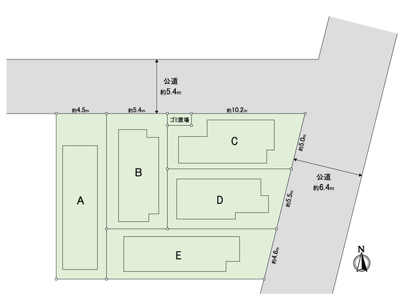 さいたま市浦和区本太4丁目 A号棟 全体区画図 さいたま市浦和区本太4丁目 A号棟 全体区画図