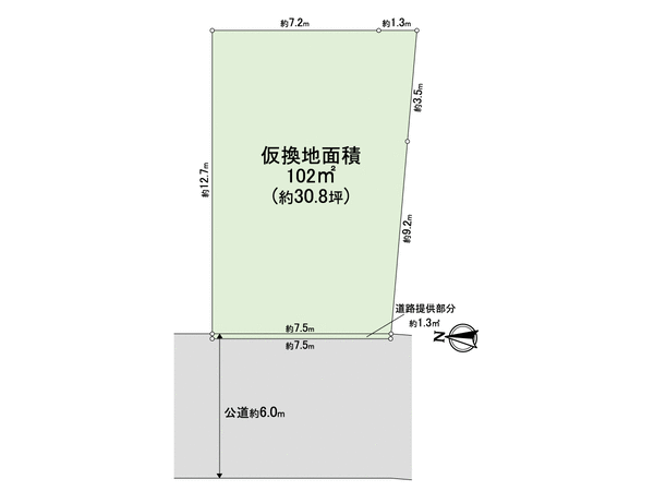 川口市戸塚南5丁目 仮換地 地形図 川口市戸塚南5丁目 仮換地 地形図