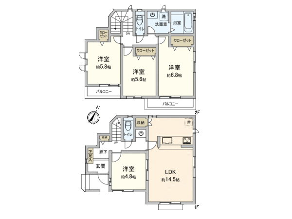 さいたま市南区内谷2丁目 A号棟 間取り さいたま市南区内谷2丁目 A号棟 間取り