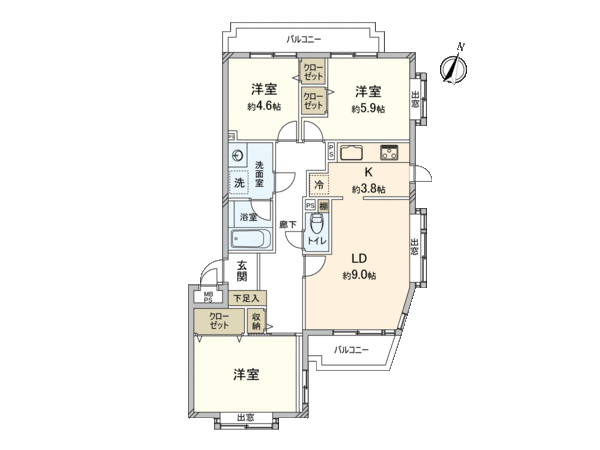 ライオンズマンション浦和内谷 間取り ライオンズマンション浦和内谷 間取り