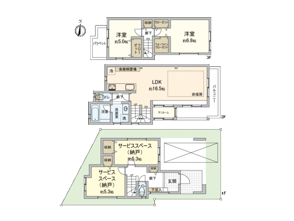 足立区島根1丁目 C号棟 間取り 足立区島根1丁目 C号棟 間取り