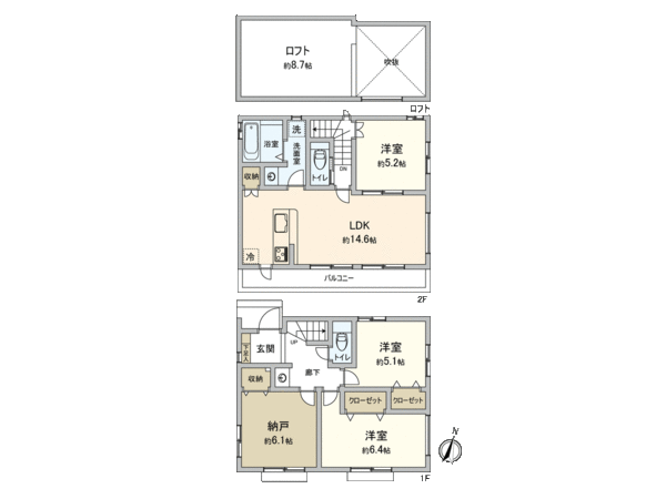 さいたま市南区内谷7丁目 F号棟 間取り さいたま市南区内谷7丁目 F号棟 間取り