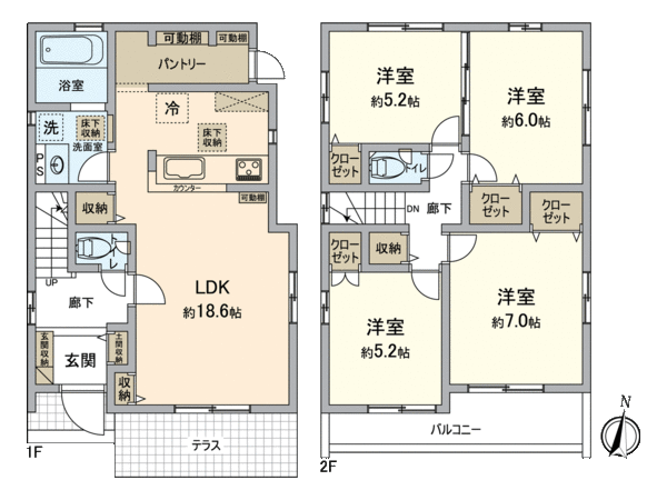 春日井市押沢台2丁目 2号棟 間取り 春日井市押沢台2丁目 2号棟 間取り